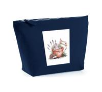 Hippowarehouse Happy Birthday Cute Hedgehog and Bunny Plant Pot Lavender Watercolour Printed Make up Cosmetic wash Bag 18x19x9cm