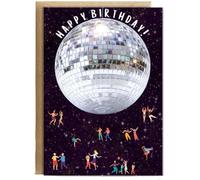 Hippowarehouse Happy birthday dancing in space Personalised Card A6 with envelope for him for her Funny Cards for Men and Women Blank inside option
