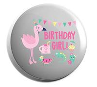Hippowarehouse Happy birthday Flamingo Badge