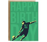 Hippowarehouse Happy birthday football no.1 bro Birthday Card A5 Personalised with envelope for him for her Funny Cards for Men and Women Blank inside option