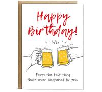 Hippowarehouse Happy Birthday from the Best Thing Thats Ever Happened to You Personalised Card A5 with envelope for him for her Funny Cards for Men and Women Blank inside option