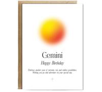 Hippowarehouse Happy Birthday Gemini Star Sign Personalised Card A6 with envelope for him for her Funny Cards for Men and Women Blank inside option