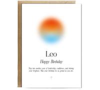 Hippowarehouse Happy Birthday Leo Star Sign Personalised Card A5 with envelope for him for her Funny Cards for Men and Women Blank inside option