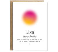 Hippowarehouse Happy Birthday Libra Star Sign Personalised Card A6 with envelope for him for her Funny Cards for Men and Women Blank inside option