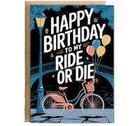 Hippowarehouse Happy Birthday to My Ride or Die Birthday Card A5 Personalised with envelope for him for her Funny Cards for Men and Women Blank inside option