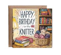 Hippowarehouse Happy Birthday to the Knitter Personalised Birthday Card 15cm x 15cm for him for her Funny with envelope Birthday Cards for Men and Women
