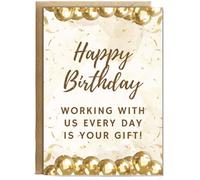 Hippowarehouse happy birthday working with us every day is your gift Personalised Card A5 with envelope for him for her Funny Cards for Men and Women Blank inside option