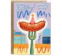 Hippowarehouse Happy Birthday you silly sausage Personalised Card A6 with envelope for him for her Funny Cards for Men and Women Blank inside option