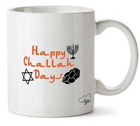Hippowarehouse Happy Challah Days - Hanukkah Printed Mug Cup Ceramic 10oz