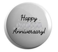 Hippowarehouse Happy diamond anniversary Badge Various Sizes 38mm 50mm 75mm