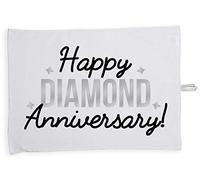 Hippowarehouse Happy diamond anniversary Tea Towel Eco Printed Dish Cloth Kitchen accessory 50cmx70cm 100% Cotton