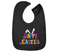 Hippowarehouse Happy Easter Colourful Egg Bunny Ears cotton baby nursing bib boys girls 35cmx22cm
