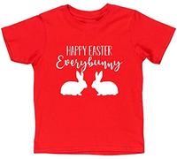 Hippowarehouse Happy Easter Everybunny Kids Children's Short Sleeve t-Shirt Red