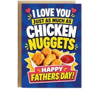 Hippowarehouse Happy Fathers Day Card I Love You Just as Much as Chicken Nuggets Personalised Card A5 with envelope for him for her Funny Cards for Men and Women Blank inside option