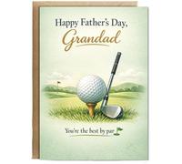 Hippowarehouse Happy Father's day grandad, You're the best by par Personalised Card A6 with envelope for him for her Funny Cards for Men and Women Blank inside option