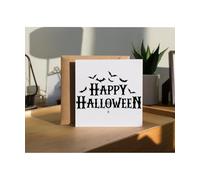Hippowarehouse Happy Halloween Spooky Bats and Spider Webs Personalised Card. 15cm x 15cm with envelope for him for her Funny Cards for Men and Women Blank inside option
