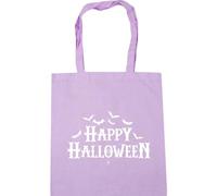 Hippowarehouse Happy Halloween Spooky Bats and Spider Webs Tote Shopping Gym Beach Bag 42cm x38cm, 10 litres