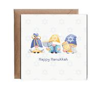 Hippowarehouse Happy Hanukkah gonks Personalised Card. 15cm x 15cm with envelope for him for her Funny Cards for Men and Women Blank inside option