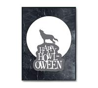 Hippowarehouse Happy Howl-oween. Halloween Printed Poster A2 Wall Art Design Classroom Room Gym Office Décor