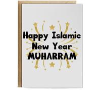 Hippowarehouse Happy islamic new year muharram Personalised Card A6 with envelope for him for her Funny Cards for Men and Women Blank inside option
