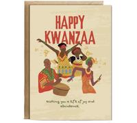 Hippowarehouse Happy Kwanzaa wishing you joy and abundance Personalised Card A6 with envelope for him for her Funny Cards for Men and Women Blank inside option