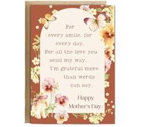Hippowarehouse Happy mothers day brown butterflies poem Personalised Card A5 with envelope for him for her Funny Cards for Men and Women Blank inside option