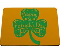 Hippowarehouse Happy St Patrick's Day - Shamrock lucky clover printed mouse mat pad accessory black rubber base 240mm x 190mm x 60mm