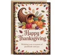 Hippowarehouse Happy thanksgiving card wishing you a season Personalised Card A5 with envelope for him for her Funny Cards for Men and Women Blank inside option