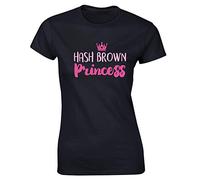 Hippowarehouse Hash Brown Princess Womens Fitted Short Sleeve t-Shirt (Specific Size Guide in Description)