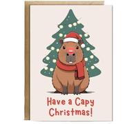 Hippowarehouse Have a Capy Christmas, Capybara Personalised Card A6 with envelope for him for her Funny Cards for Men and Women Blank inside option