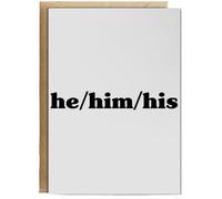 Hippowarehouse He him his Personalised Card A6 with envelope for him for her Funny Cards for Men and Women Blank inside option