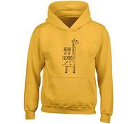 Hippowarehouse Head in The Clouds - Giraffe Kids Children's Unisex Hoodie Hooded top Gold