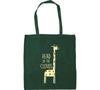 Hippowarehouse Head in the clouds - Giraffe Tote Shopping Gym Beach Bag 42cm x38cm, 10 litres