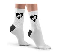 Hippowarehouse Heart Roller Skating Socks Printed Childrens 26.5cm breathable Novelty Sock Gift