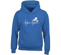 Hippowarehouse Heartbeat Mountain Bike Kids Children's Unisex Hoodie Hooded top Royal