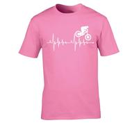 Hippowarehouse Heartbeat Mountain Bike Unisex Short Sleeve t-Shirt Large Adult Pink