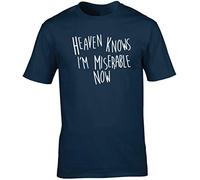 Hippowarehouse Heaven Knows I'm miserable Now Unisex Short Sleeve t-Shirt (Specific Size Guide in Description) Navy Blue