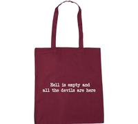Hippowarehouse Hell is empty and all the devils are here Tote Shopping Gym Beach Bag 42cm x38cm,10 litres
