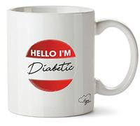 Hippowarehouse Hello I'm Diabetic Printed Mug Various Colour Options Ceramic Cup Kitchenware 10oz