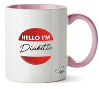Hippowarehouse Hello I'm Diabetic Printed Mug Various Colour Options Ceramic Cup Kitchenware 11oz