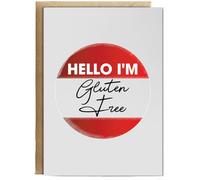 Hippowarehouse Hello I'm gluten free Birthday Card A5 Personalised with envelope for him for her Funny Cards for Men and Women Blank inside option
