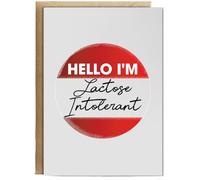 Hippowarehouse Hello I'm lactose intolerant Personalised Card A6 with envelope for him for her Funny Cards for Men and Women Blank inside option