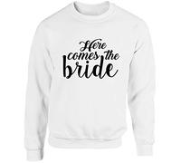 Hippowarehouse Here Comes the Bride Unisex Jumper Sweatshirt Pullover (Specific Size Guide in Description)