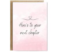 Hippowarehouse Heres to your next chapter Personalised Card A5 with envelope for him for her Funny Cards for Men and Women Blank inside option