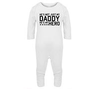 Hippowarehouse He's not just My Daddy He's My Hero Baby Romper All in one Piece Unisex White