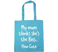 Hippowarehouse Hilarious Cheeky Kids My Mum Thinks She Is the Boss How Cute Tote Shopping Gym Beach Bag 42cm x38cm, 10 litres