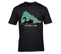 Hippowarehouse Hilarious Sassy Christmas Cat I Do What I Want Attitude T-Shirt Mens, Womens, Kids