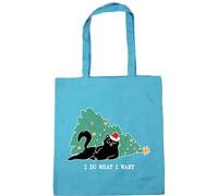 Hippowarehouse Hilarious Sassy Christmas Cat I Do What I Want Attitude Tote Shopping Gym Beach Bag 42cm x38cm, 10 litres