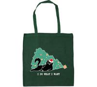 Hippowarehouse Hilarious Sassy Christmas Cat I Do What I Want Attitude Tote Shopping Gym Beach Bag 42cm x38cm, 10 litres