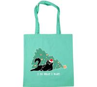 Hippowarehouse Hilarious Sassy Christmas Cat I Do What I Want Attitude Tote Shopping Gym Beach Bag 42cm x38cm, 10 litres